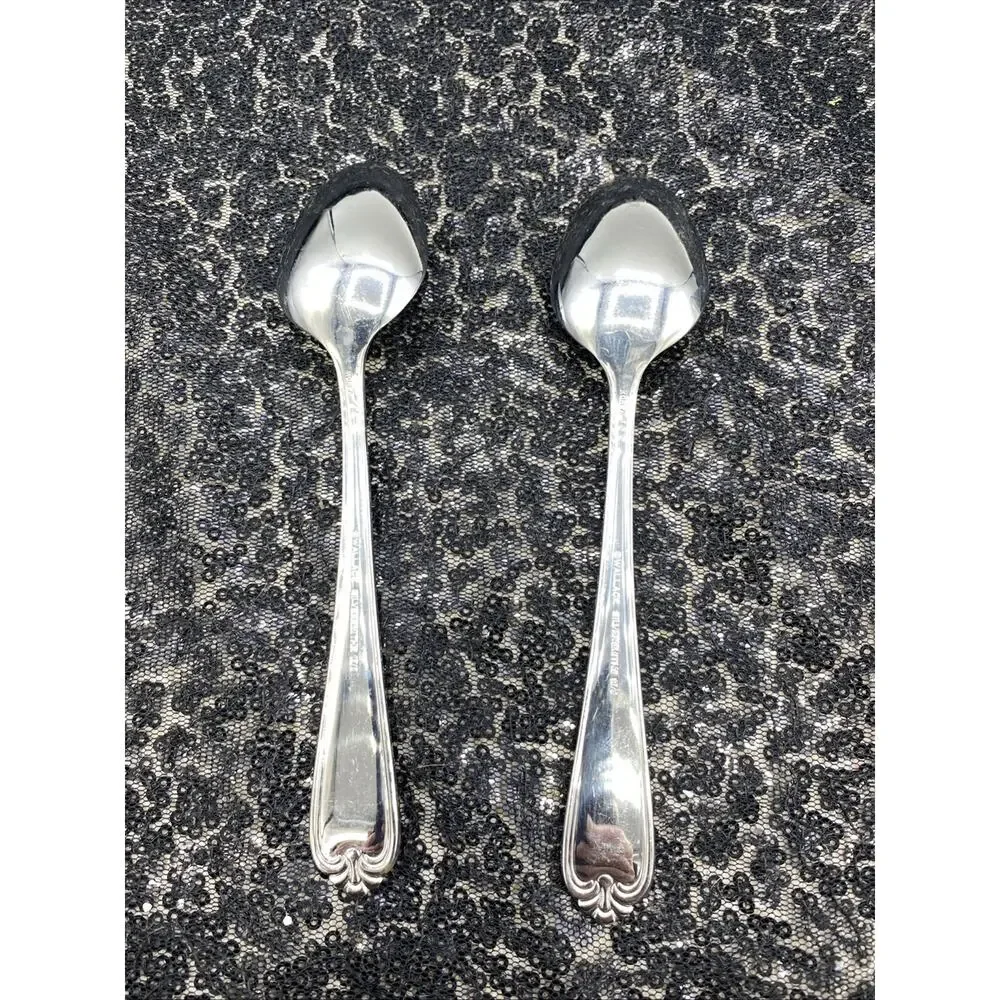 2 Wallace Silversmiths 18/8 Dinner Spoons Stainless Flatware 6”